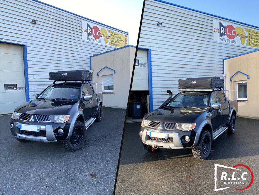 Photo avant/après de la préparation du MITSUBISHI L200 K74